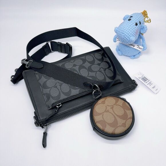 Coach C5598 3 In 1 Holden Crossbody In Signature Canvas With Coin Case NWT $430 - Picture 3 of 11